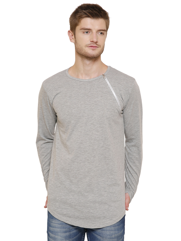 Grey Men'S Shoulder Chain T-Shirt