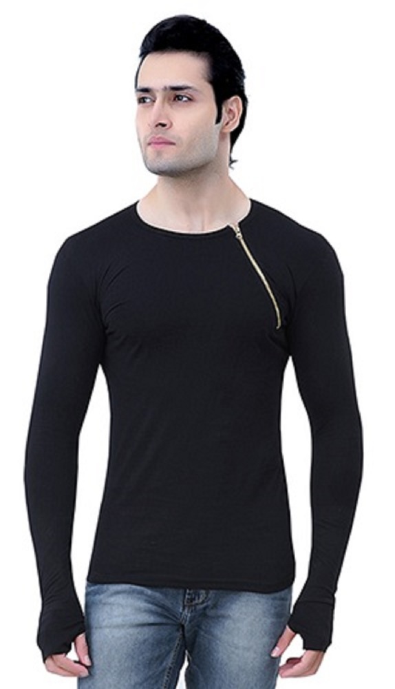 Black Men'S Full Sleeve T-Shirts