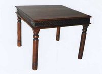 Brown Jaipur Carved Table