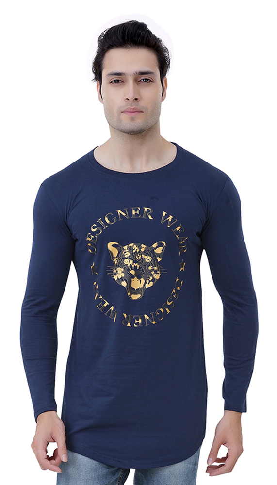 Navy Blue Men'S Full Sleeve T-Shirt