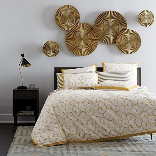 Gold Metal Lotus Chatri Wall Art