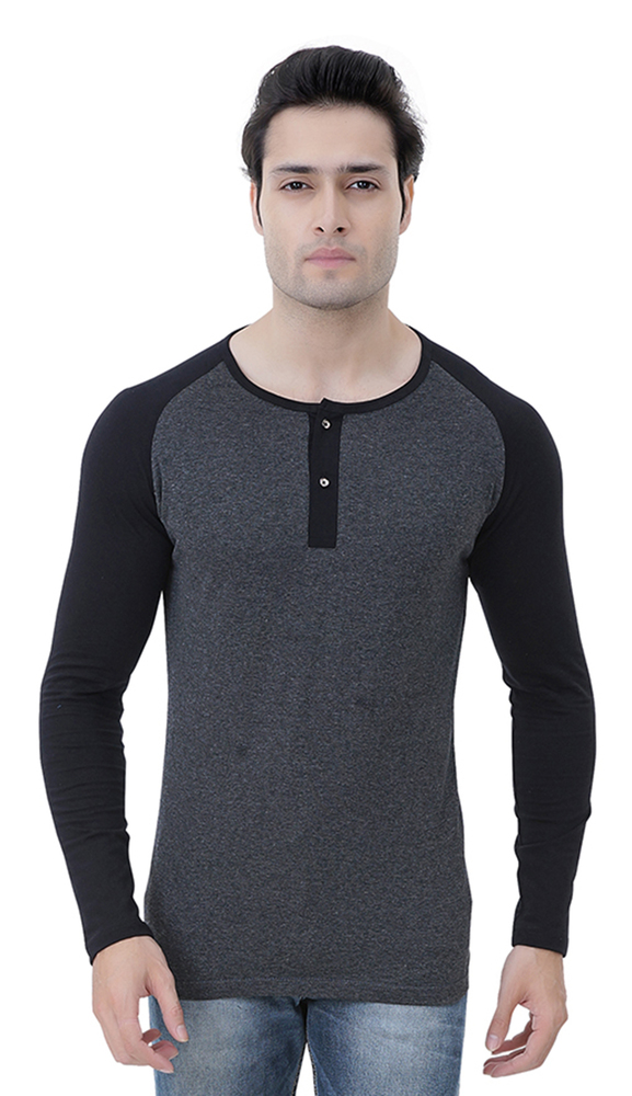 Grey Men'S Full Sleeve T-Shirt