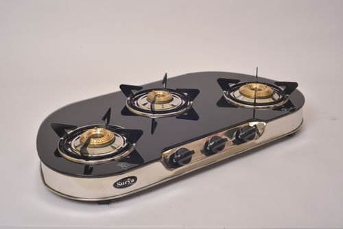 Sunstar 3 Burner Glass top Gas Stove