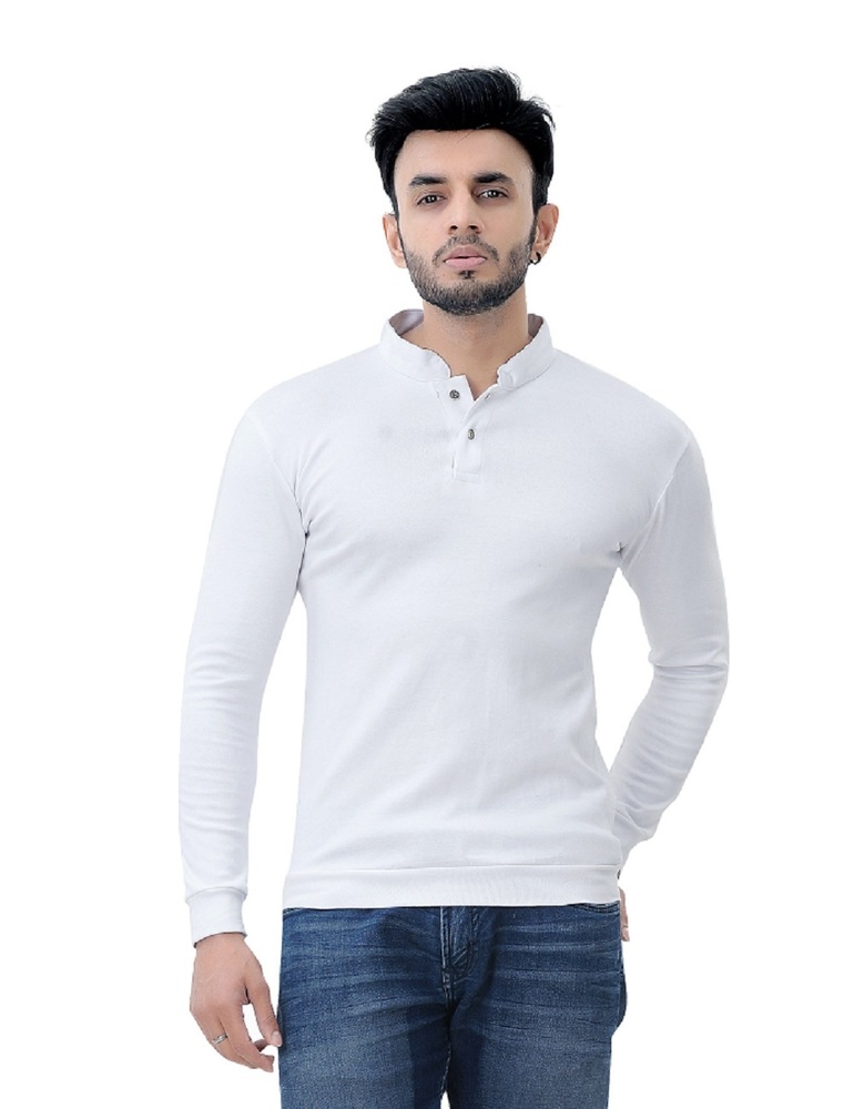 White Men'S Full Sleeve T-Shirt