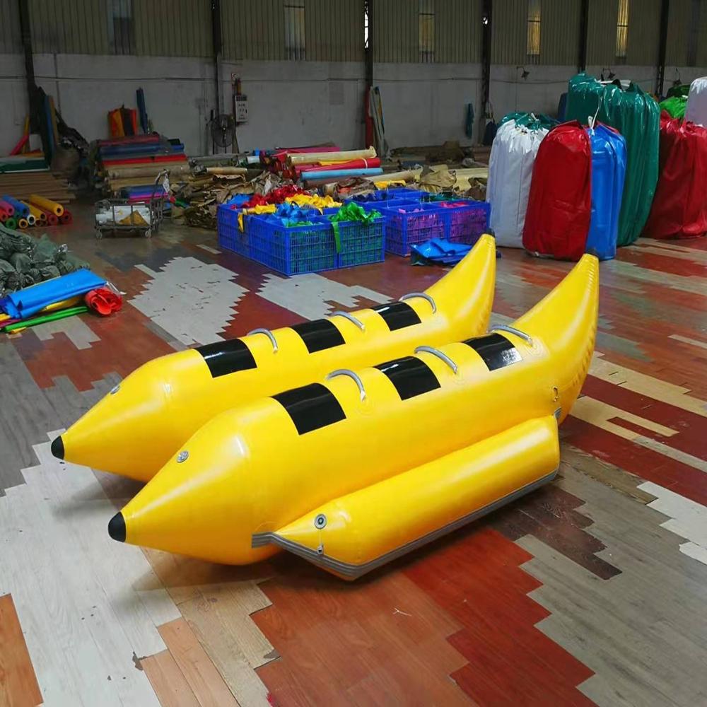 Inflatable 6 Seater Double Tube Banana Boat - Color: Yellow (Customized Colors Available)