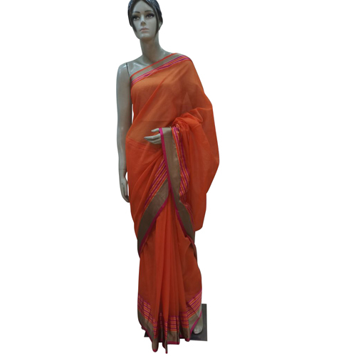 Ladies Orange Saree