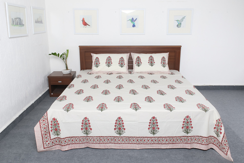 White Jaipuri Bedsheet