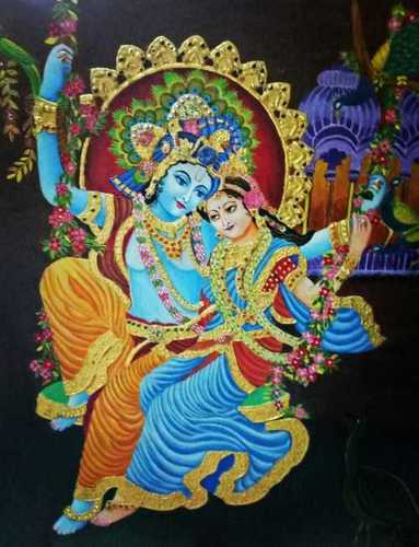 Gold Foil Virandhaban Painting Medium: Acrylic