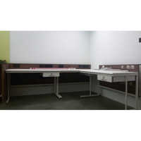 Computer Workstation - Metal L-shape, White Finish With Drawers, Elegant Design Resistant To Crack And Termite