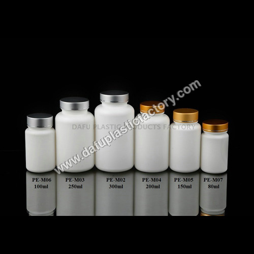 HDPE Vitamin Bottle With Aluminum Screw Cap By DAFU PLASTIC PRODUCTS FACTORY