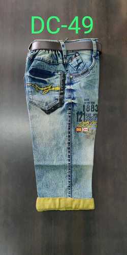 Boys Denim Lycra Capri - Modern Fit, Stretchable Denim Fabric for Active Play