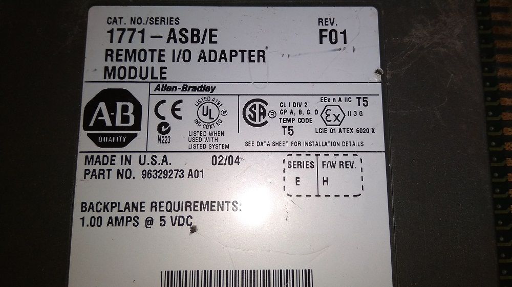 ALLEN BRADLEY INPUT OUTPUT MODULE