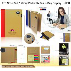 Yellow Eco Sticky Pad With Ball Pen