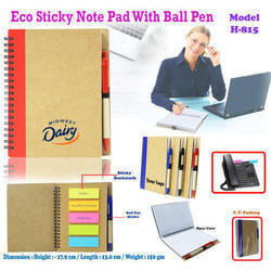 Yellow Eco Sticky Momo Pad With Sticky Note & Pen
