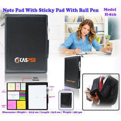 Black Eco Sticky Momo Pad With Sticky Note & Ball  Pen