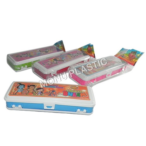 Plastic Double Door Pencil Box