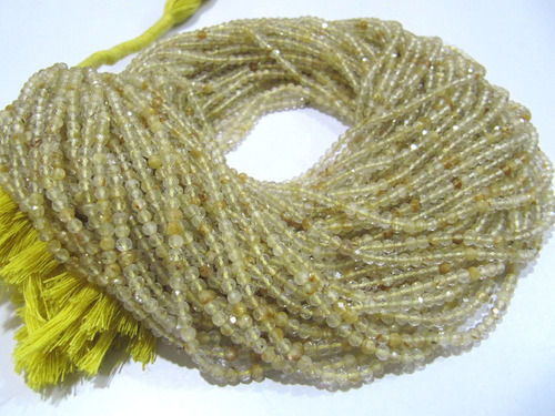 Top Quality Natural Golden Rutilated 2.5mm Rondelle Faceted Beads