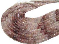 Natural Strawberry Quartz Rondelle Faceted Briolette Beads