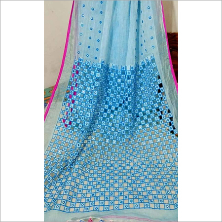 Linen by linen cutwork saree