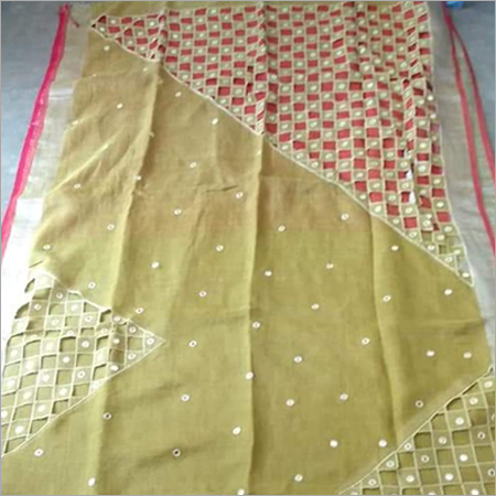Linen by linen cutwork saree