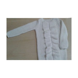 Kids Girl White Woolen Sweater
