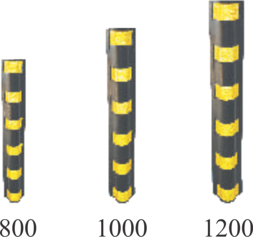 Rubber Corner Guards L Shape - 800x90x25 MM with Yellow Reflective Stickers | No Power Needed, Manual Function, Available in Multiple Sizes