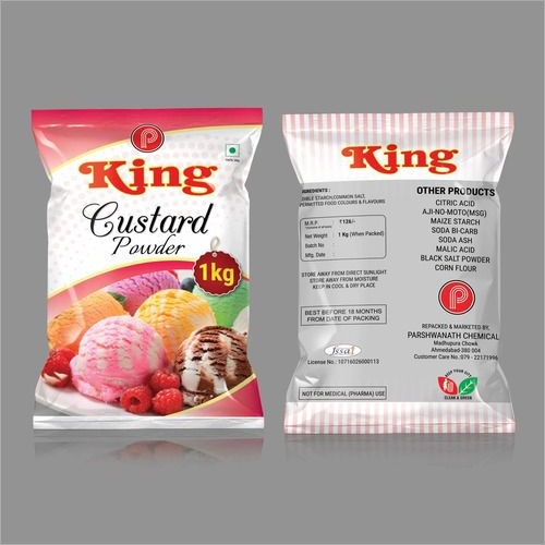 Custard Powder - 1kg, Multicolored, Yellow & White Vanilla, Green Pista, Pink Rose | Easy to Use, Four Flavors, Versatile, Rich Flavor, Sealed Pouch