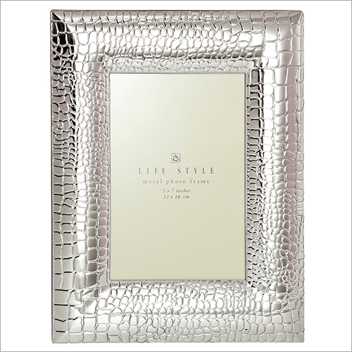 Photo Frame - Metal 5x7 Inches | Silver Glossy Finish Perfect for Decorating Walls and Desks Showcasing Your Cherished Memories