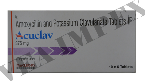  Acuclav 375 Mg (अमोक्सिसिलिन और पोटेशियम क्लैवुलनेट टैबलेट) सामान्य दवाएं