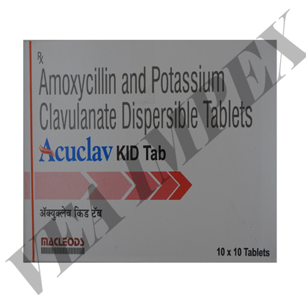 Acuclav Kid Tab(Amoxycillin And Potassium Clavulanate Tablets) General Medicines