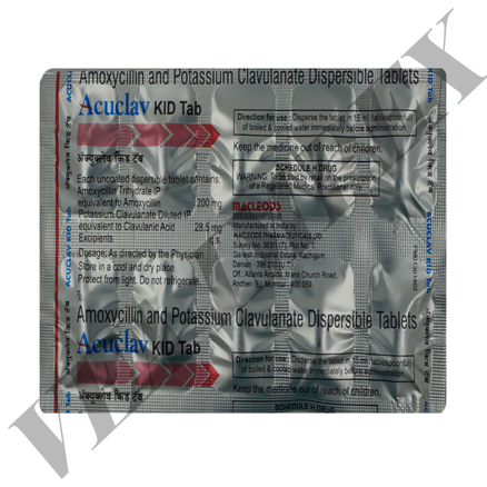 Acuclav Kid Tab(Amoxycillin and Potassium Clavulanate Tablets)