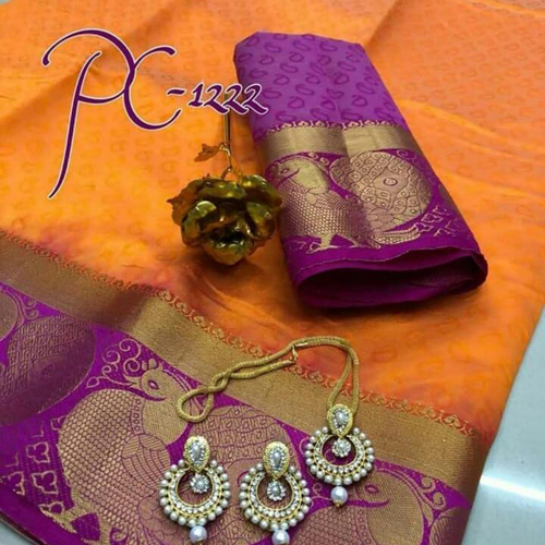 Polyester Ladies Tussar Silk Sarees