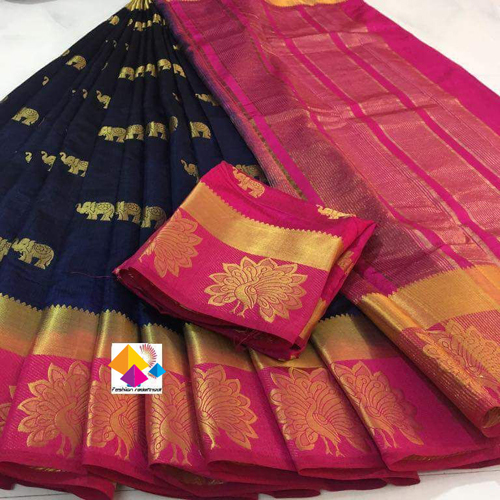 Brocade Ladies Tussar Silk Casual Sarees