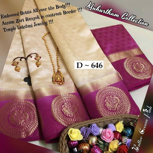 Ladies Sona Silk Fancy Sarees - 100% Pure Silk, Elegant Embroidery Work Blouse, Lightweight & Comfortable for Any Event