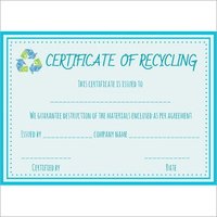 Recycling Certificate