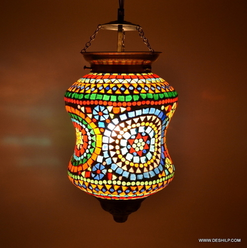 GLASS MOSAIC HANGING WITH FITTING, UNIQUE MOSAIC GLASS HANGING