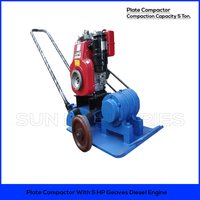 Plate Compactor - Mild Steel, 5 Ton Capacity, Blue Color | 5 Hp Semi-automatic, By Hand Loading