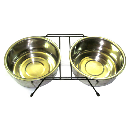 Double Pet Bowl Stand