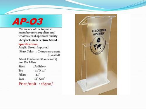 Acrylic Hotel Lecture Stand