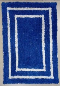 40x60 Cm Cotton Door Mat - 300 Grams, Blue Color, Modern Design | Quick Drying, Water Absorbent, Hand Washable, Lightweight, Decorative