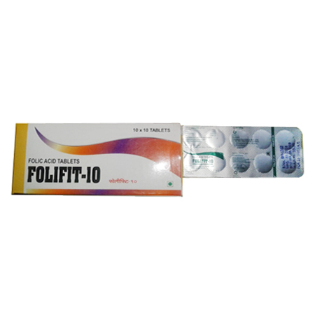 Folifit 10 Ferrous Ascorbate, Folic Acid & Zinc Tablets