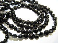 Top Quality Natural Black Spinel Coin Shape Round beads