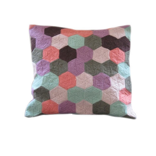 Geometric Chain Stitch Pillow Cover