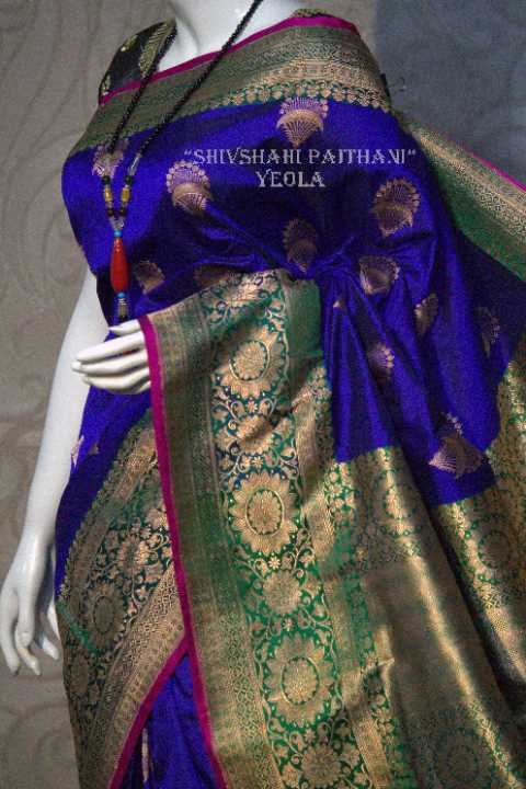 Purple And Green Banarsi Paithani