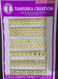 Chaina Cutwork Lace - Polyester Material, Golden Color | Plain Pattern, Reversible Design For Versatile Styling