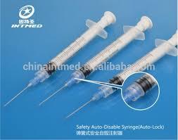 Auto Disable Syringe - Stainless Steel Needle Single Use | Disposable Non-Recyclable Unsterilized