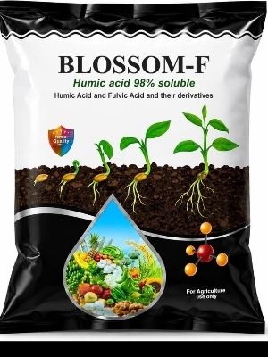 Blossom F - Potassium Humate Powder, 100% Water Soluble | Enhances Root Development, Increases Crop Color and Shine, Aids in Abiotic Stress Resistance