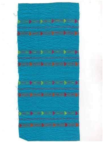 Cotton Woven Jacquard Fabric - 44-45" Width, Sky Blue Border Design | Customizable Yarn Count