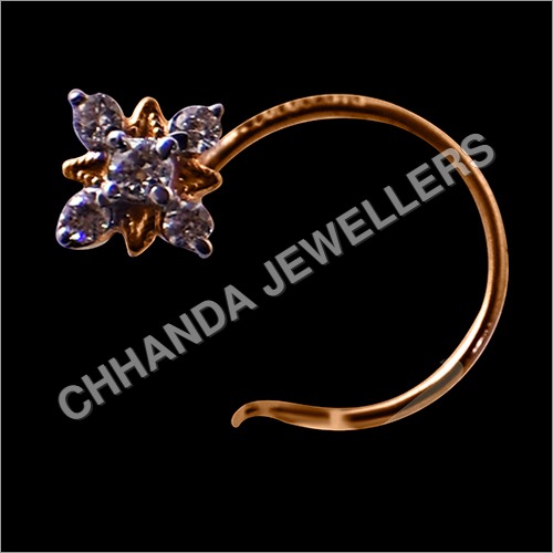 Diamond Sajer Panch Dana Nose Pin