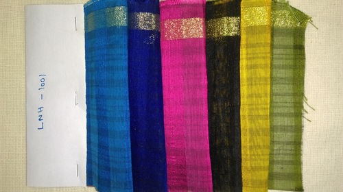 Plain Multi Color Poly Chanderi Fabric